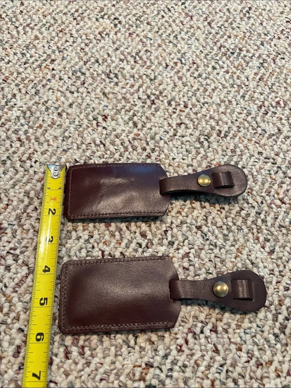 Leather Look Luggage Tag Set - Burgundy. Y2K